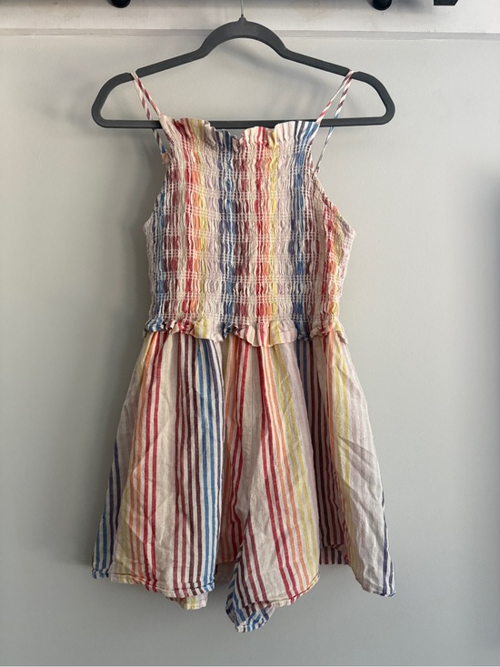 ASOS Pants - ASOS DESIGN Rainbow Stripe Smocked Linen Blend Romper